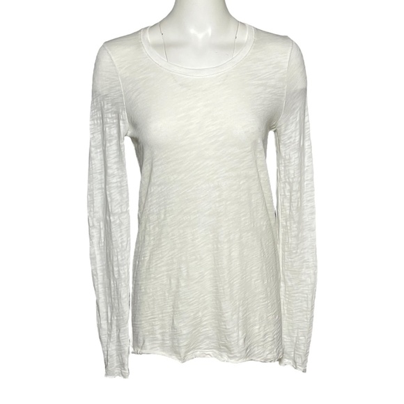 ATM Slub Jersey Long Sleeve Destroyed Wash Tee White T-Shirt Women's Size Small - Picture 1 of 8